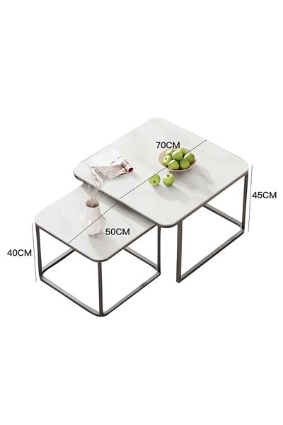 sharpdo Creative Combination Circular Coffee Table 70*70*45&50*50*40CM