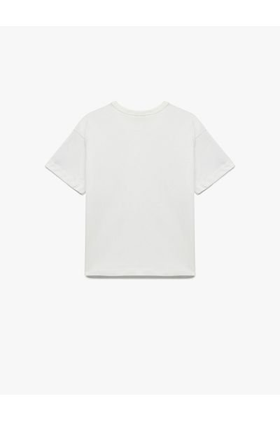 Koton Printed Pocket Detailed Crew Neck Cotton Short Sleeve T-Shirt