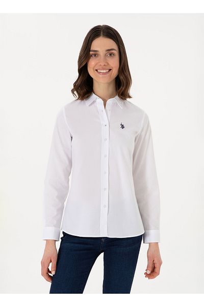 U.S. Polo Assn. U.S. Polo Assn. Slim Fit Shirt Collar White Women's Shirt Crista025Y