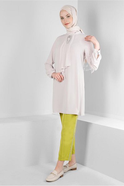 Alvina إكسسوار تونيك بتفاصيل كشكش 43539