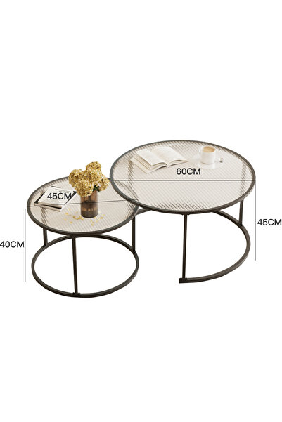 sharpdo Creative Combination Circular Coffee Table 60*60*45&45*45*40CM