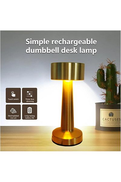 COOYA Retro LED desk lamp,rechargeable,touch switch,3 color light adjustable,suitable for home decoration