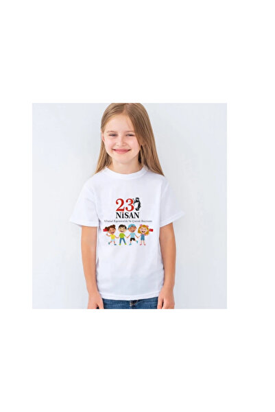 ALPŞAN TİCARET Tricouri pentru copii 23 aprilie Tricou alb pentru copii 23 ap...