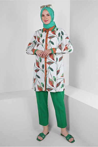 Alvina ΠΟΥΚΑΜΙΣΟ ΜΠΛΟΥΖΑ ΜΕ ΣΧΕΔΙΟ ΦΥΛΛΟ 43765