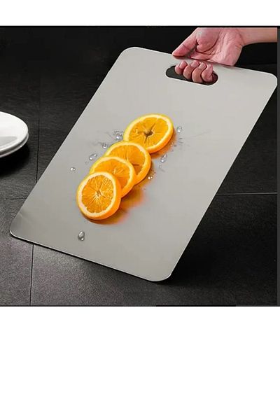 L&L Stainless Steel Cutting Board - Antibacterial and Mold Resistant - For Cutting Food, Vegetables, and Meat