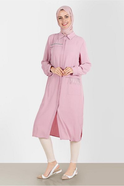 Alvina STONE DETAIL HIDDEN BUTTON TUNIC 42544