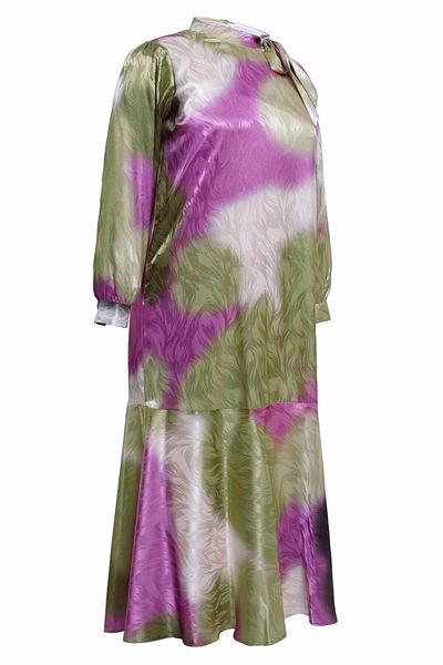 Alvina Σατέν Ζακάρ Φόρεμα Plus Size - 20515