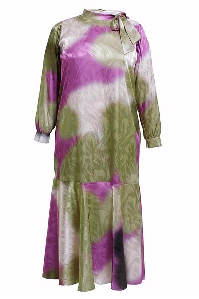 Alvina Σατέν Ζακάρ Φόρεμα Plus Size - 20515