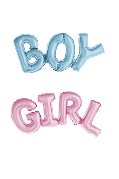 Patladı Gitti Cinsiyet Partisi Boy Girl Folyo Balon Set