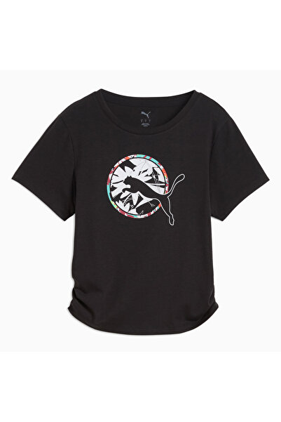 Puma Tricou negru pentru femei cu imprimeu tropical (526868-01)
