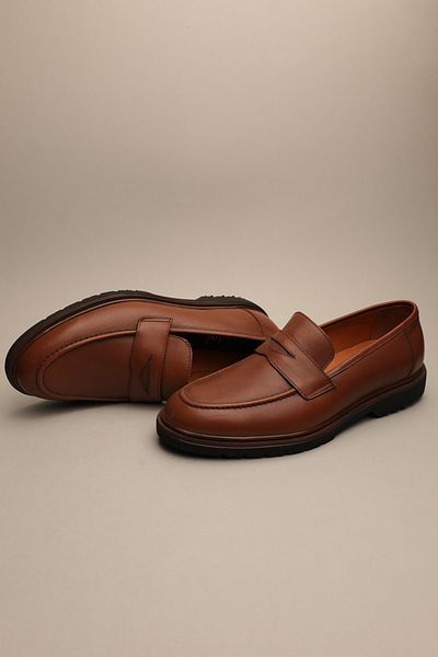 Gondol Loafer clasic pentru bărbați din piele naturală, cafeniu Model nr: 42