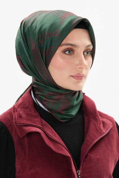 Setrms Çizgi Desenli Çift Renkli Eşarp