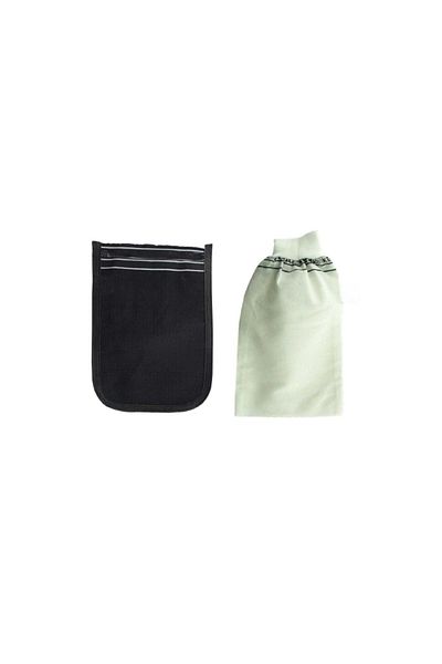MBB ETİCARET 2 Pieces Thick Black and White Bath Bag 25x17 Cm