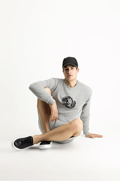 Kiğılı Hanorac oversize din bumbac imprimat cu decolteu