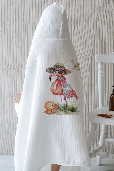 Tuğba Kuğu 4 Layers Muslin Hooded Towel - Summer Vibes