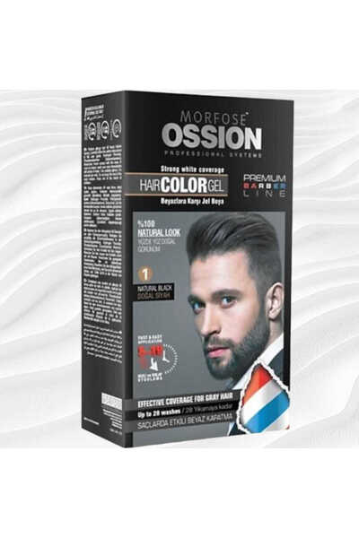 Morfose Ossion Pr.barber Erkek Saç Jel Boya Doğal Siyah No:1 40 Ml