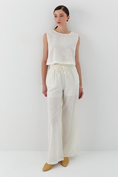 Shopping Shop White Linen Trousers
