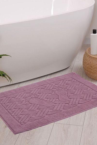 Homedius Bathroom Zigzag Patterned Ultra Thick Cotton Foot Towel 50X70 cm