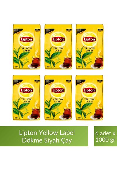 Lipton Yellow Label Bulk Black Tea 1000 gr x 6 Pieces