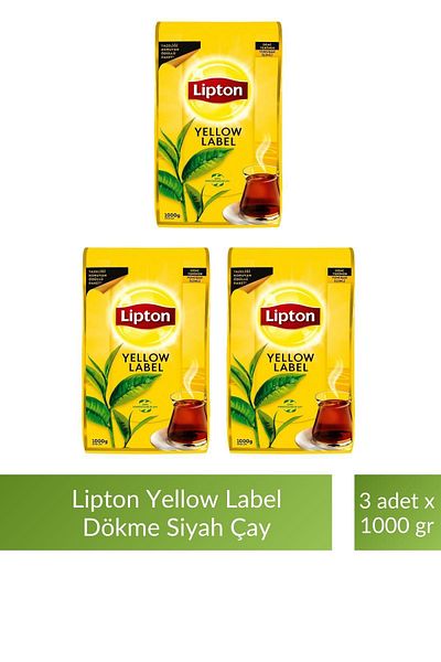 Lipton Yellow Label Bulk Black Tea 1000 g X 3 Pieces