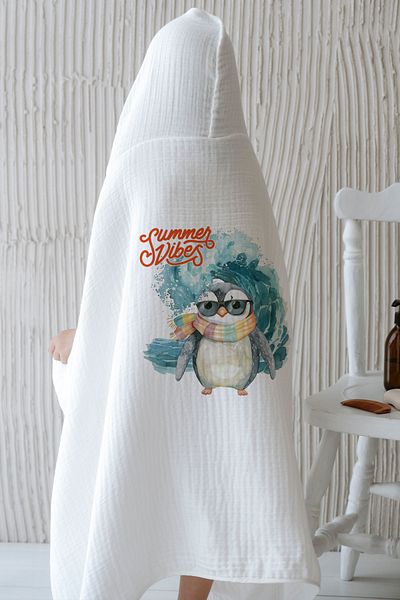 Tuğba Kuğu 4 Layers Muslin Hooded Towel - Summer Vibes