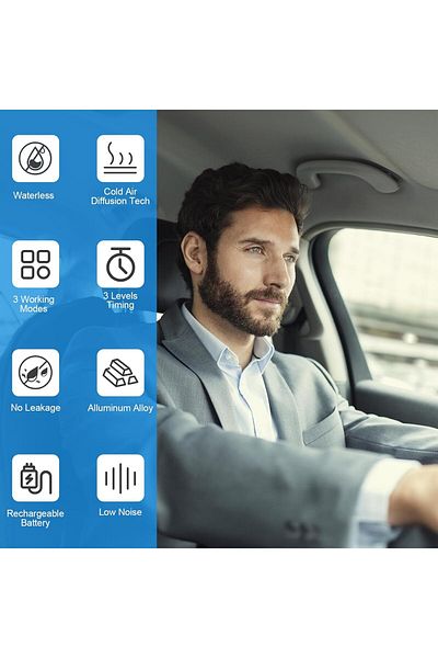 COOYA Waterless Car Diffuser, Diffusers for Essential Oils Super Quiet Cordless Aromatherapyl