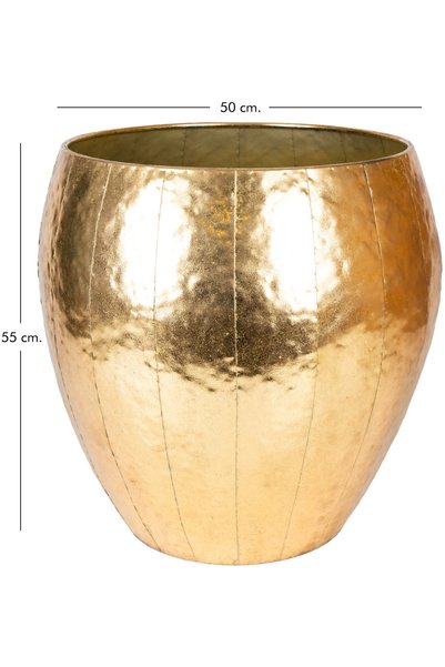 Herdekora Metal Saksı, Parçalı Desenli, Gold - 50x55 cm