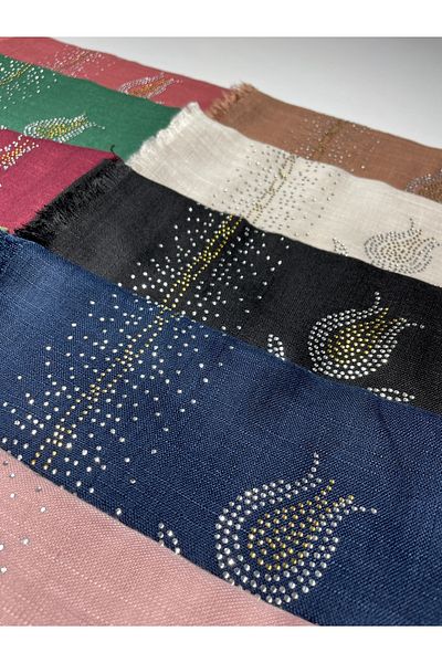 semazen Stoned Flared Scarf 5 Pack Cotton Writing Scarf for Gifts