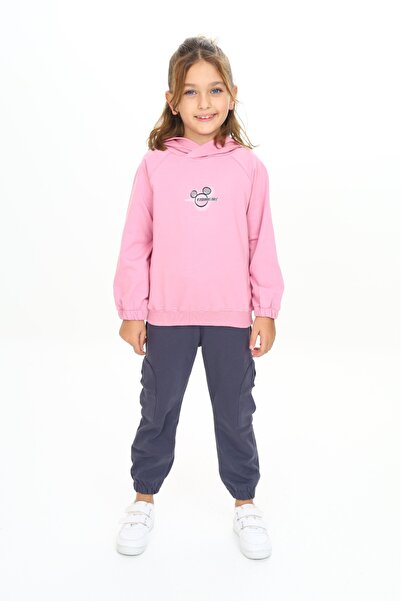 Toontoy Κοριτσίστικα Μοντέρνα Κοστούμια με τύπωμα με κουκούλα Φόρμες