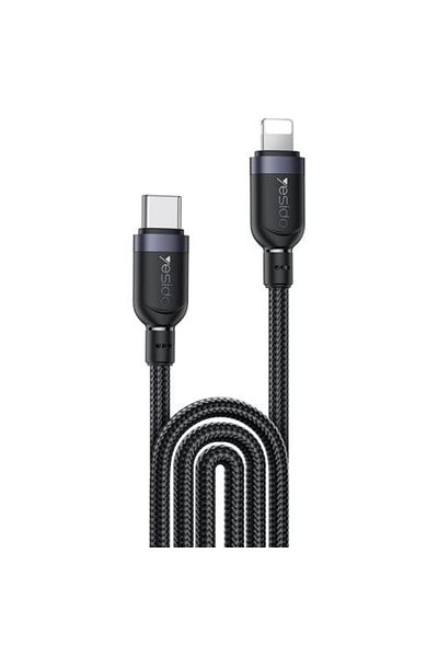 Yesido CA193 27W Type-C to 8 Pin Aluminum Alloy Data Cable, Length: 3m(Black)
