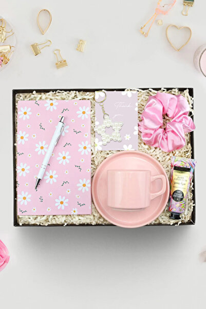 Trendmiya Papatya Baskılı Defter &Beyaz Tükenmez Kalem & Fincan & Anahtarlık ...