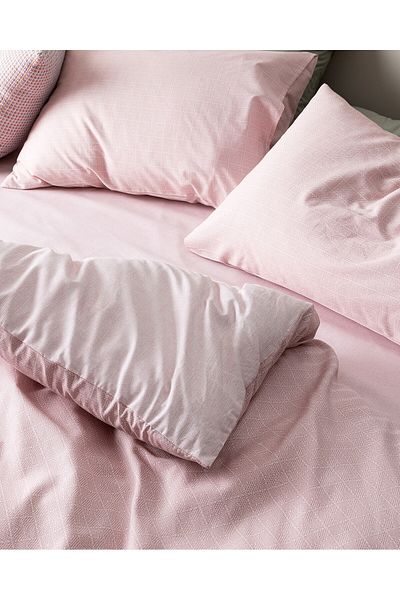 Madame Coco Odette Doppelbettbezug-Set, 100 % Baumwolle, Ranforce-Druck, Puder