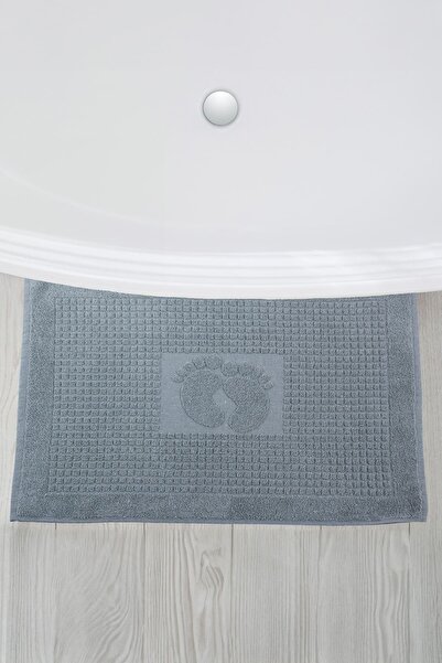 Homedius Bathroom Checkered Foot Patterned Cotton Foot Towel 50X70Cm