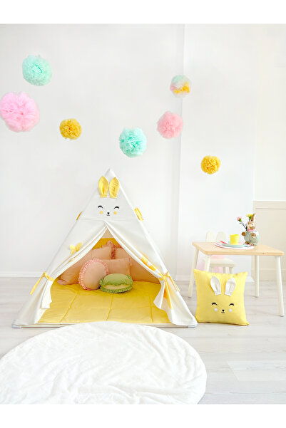 PAMUKA Kamp Çadırı Tavşan - Sarı & Oyun Halısı