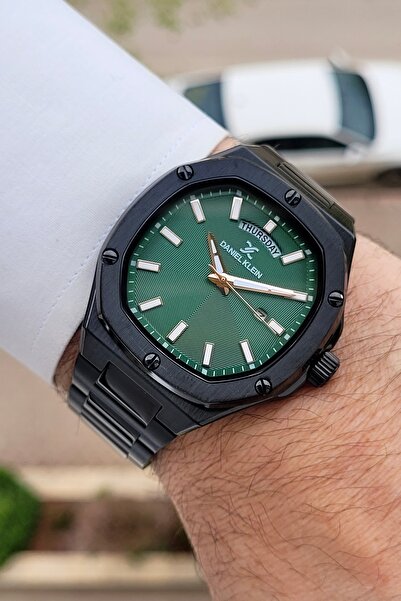 Daniel Klein Kadranı Yeşil Kordonu Siyah Renk 24 Ay Garantili 42 Mm Erkek Kol...