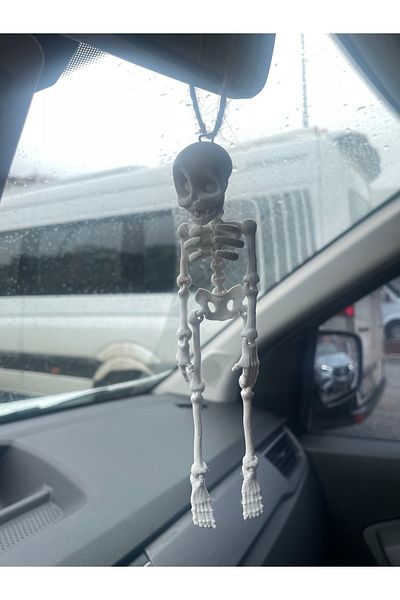 3Cup Design Skeleton Rearview Mirror Ornament-Skeleton Keychain-Dry Head Maket Keychain-Skeleton Decor