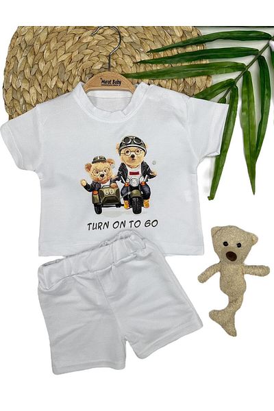 Murat Baby Baby Boy Teddy Bear and His Friend Summer Shorts Set