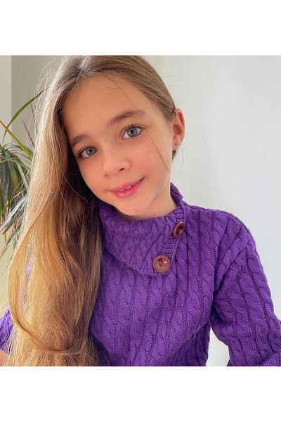 Hilal Akıncı Kids Girl's Hair Braided Handkerchief Collar Skirt Set