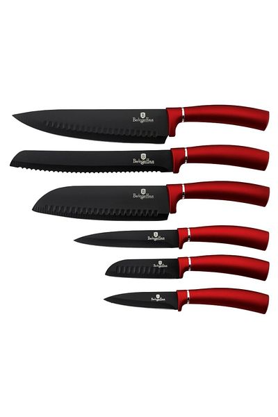 Berlinger Haus Non-stick knife set 6 pcs Metallic line Burgundy