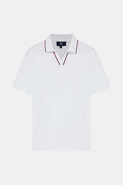 W Collection WHITE POLO NECK T-SHIRT