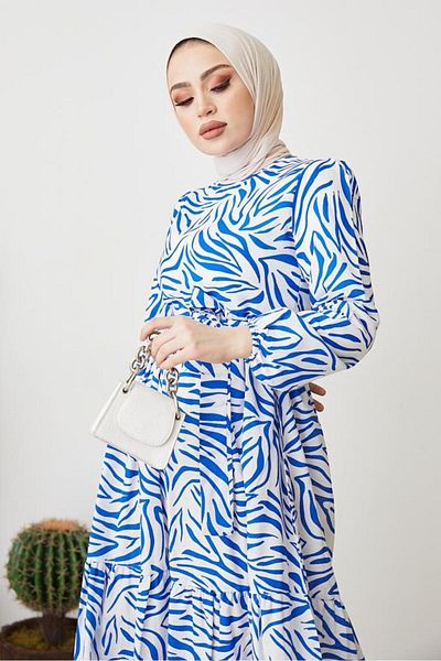 giyze Φόρεμα με μοτίβο Zebra Blue 401