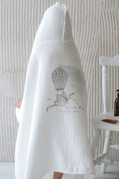 Tuğba Kuğu 4 Layers Muslin Hooded Towel - Royal Series - Hello Little One