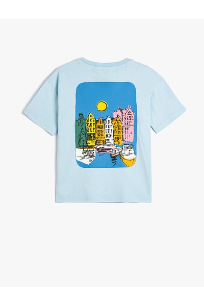 Koton Tricou oversize din bumbac cu mânecă scurtă cu imprimeu cu slogan