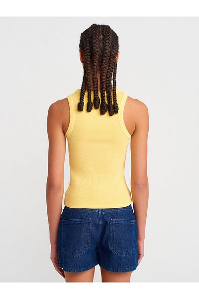 Dilvin 20652 Corded Sleeveless Top-Yellow