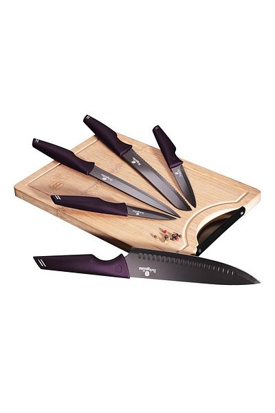 Berlinger Haus Non-stick knife set + 6-piece cutting board Purple Eclipse Collection