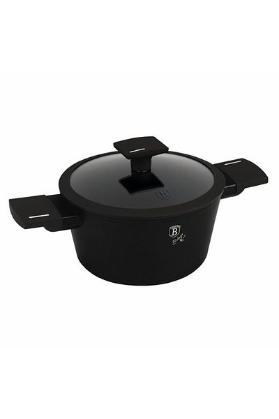 Berlinger Haus Casserole with titanium surface and lid 20 cm Matte Black Collection