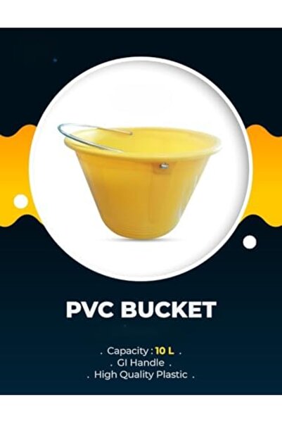 Generic Heavy Duty Construction PVC Plastic Light Weight Bucket for all Indoor and Outdoor Jobs - Yellow