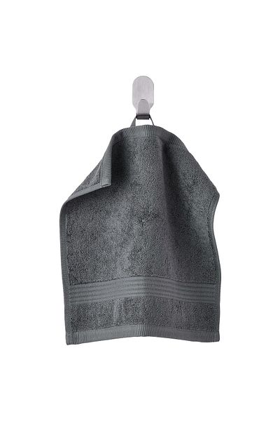IKEA FREDRIKSJÖN 30x30 cm Dark Grey Washcloth, 100% Cotton, 650 g/m² - IKEA