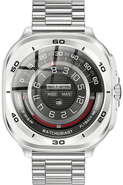 Swiss Military DOM7 Smartwatch 1.43" AMOLED,Bluetooh Calling,Health & Sports,IP67,7-Day Battery,Steel Strap Silver