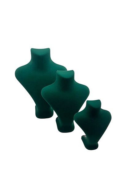 MeGass Dekor Suede Fabric Green Color Three Size Jewelry Mannequin